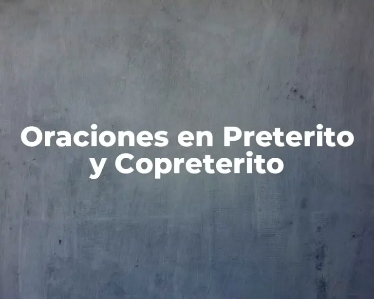Oraciones en Preterito y Copreterito