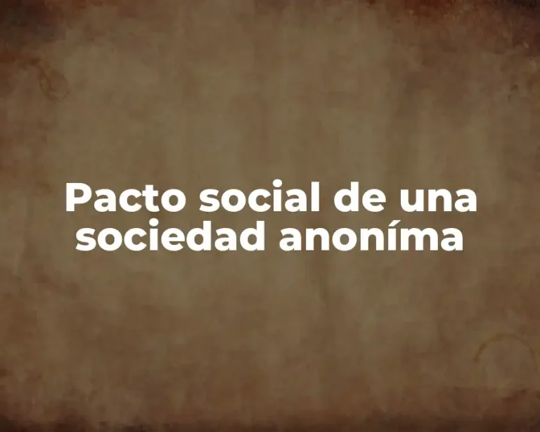 Pacto social de una sociedad anoníma