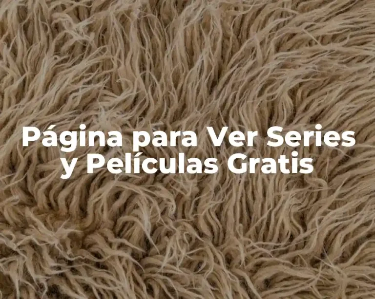 Página para Ver Series y Películas Gratis