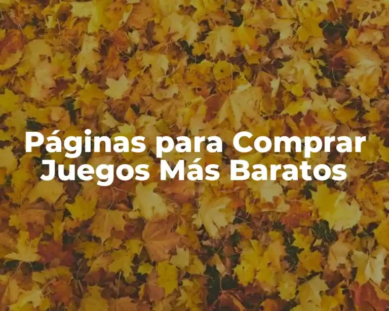 Páginas para Comprar Juegos Más Baratos