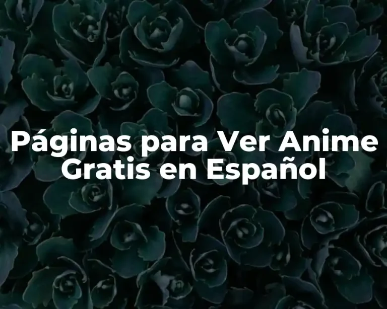 Páginas para Ver Anime Gratis en Español