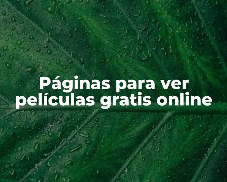 Páginas para ver películas gratis online