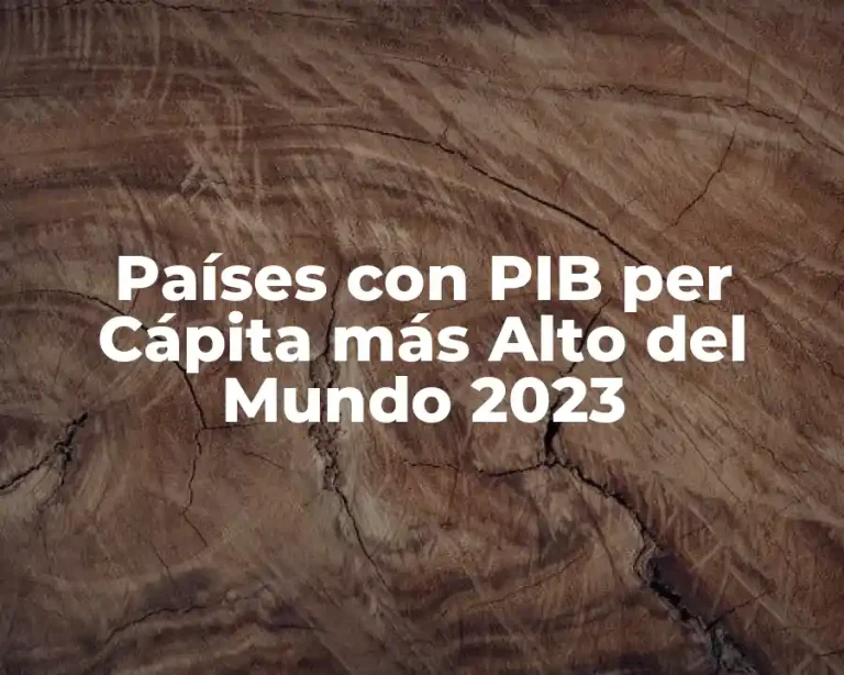Países con PIB per Cápita más Alto del Mundo 2023