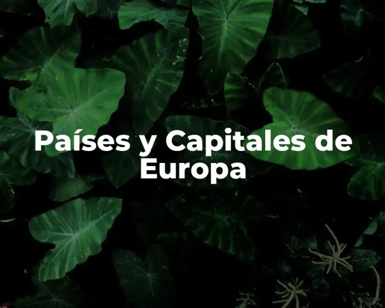 Países y Capitales de Europa