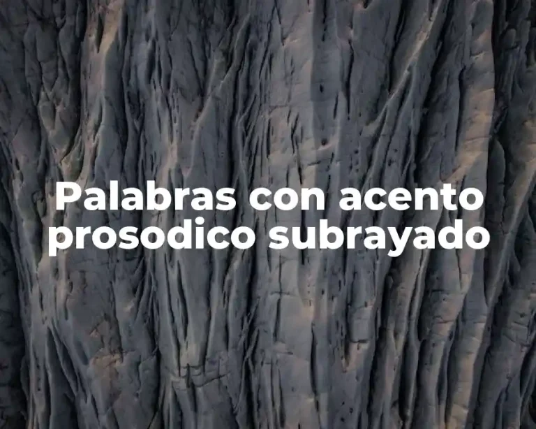 Palabras con acento prosodico subrayado