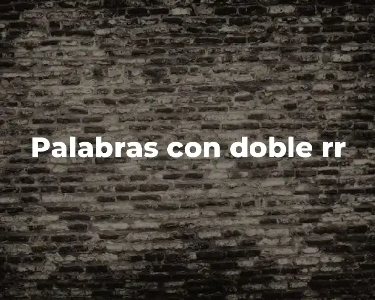 Palabras con doble rr