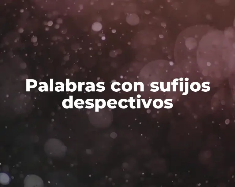 Palabras con sufijos despectivos
