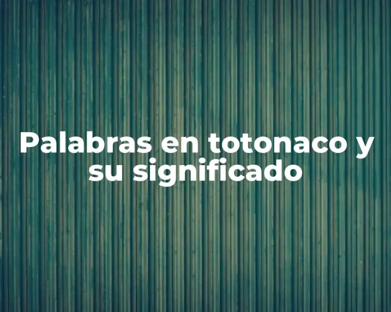 Palabras en totonaco y su significado