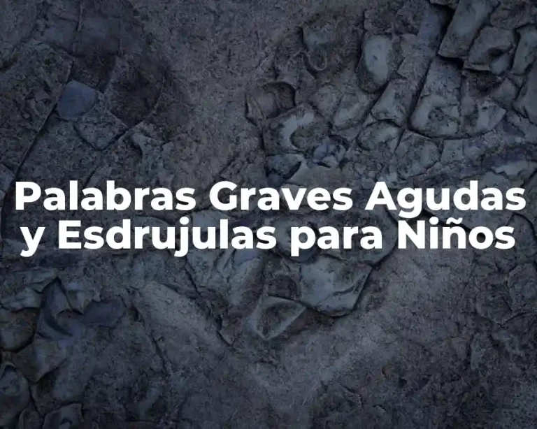 Palabras Graves Agudas y Esdrujulas para Niños