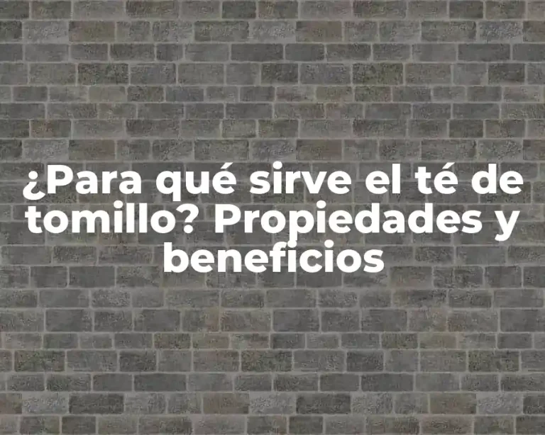 ¿Para qué sirve el té de tomillo? Propiedades y beneficios