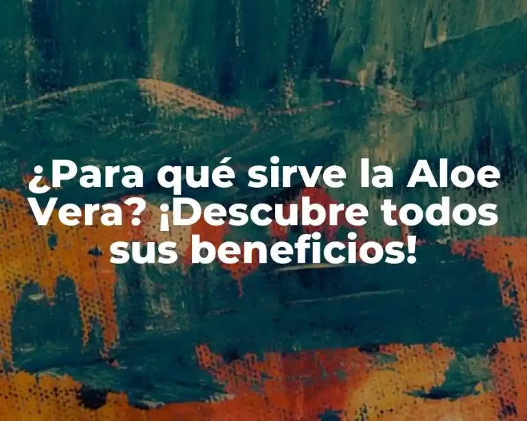 ¿Para qué sirve la Aloe Vera? ¡Descubre todos sus beneficios!
