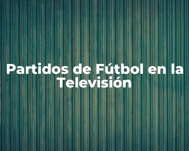 Partidos de Fútbol en la Televisión