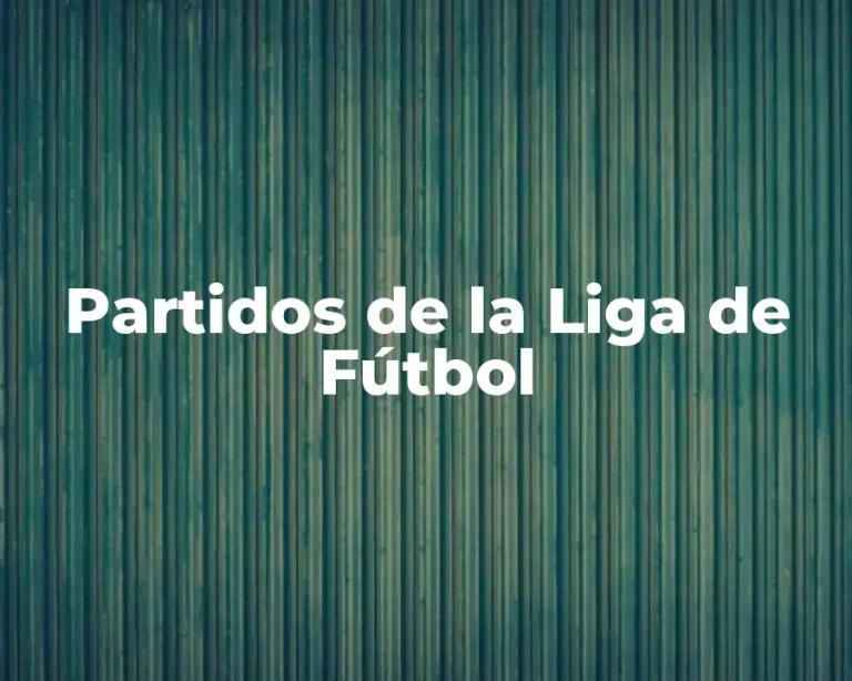 Partidos de la Liga de Fútbol