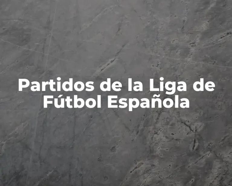 Partidos de la Liga de Fútbol Española