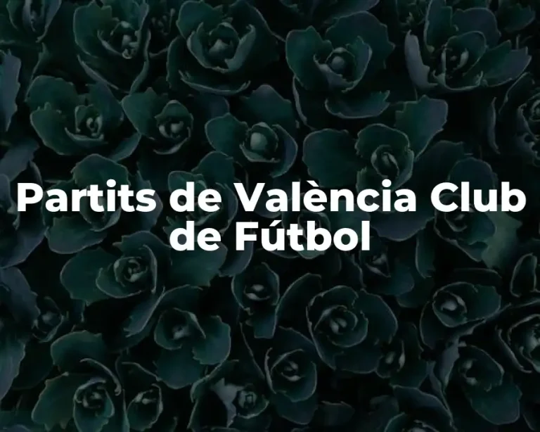 Partits de València Club de Fútbol