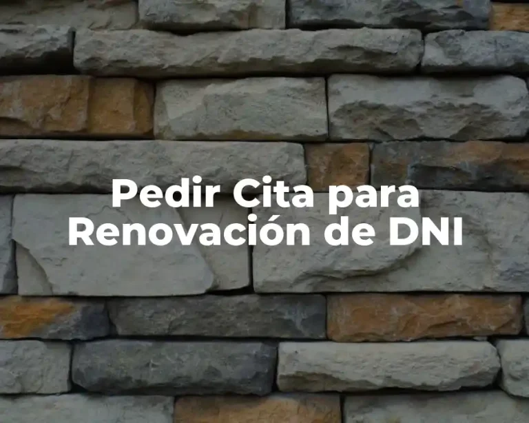 Pedir Cita para Renovación de DNI