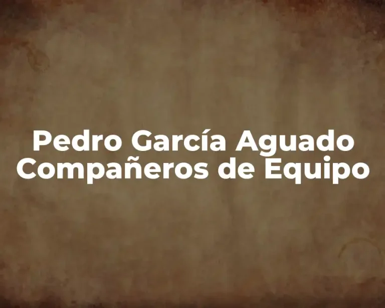 Pedro García Aguado Compañeros de Equipo