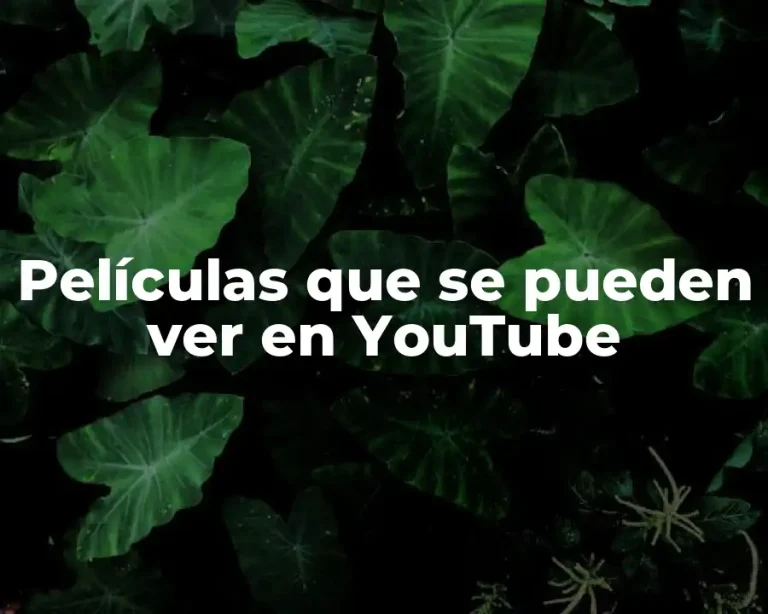 Películas que se pueden ver en YouTube