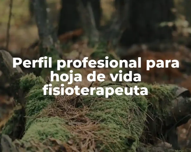 Perfil profesional para hoja de vida fisioterapeuta