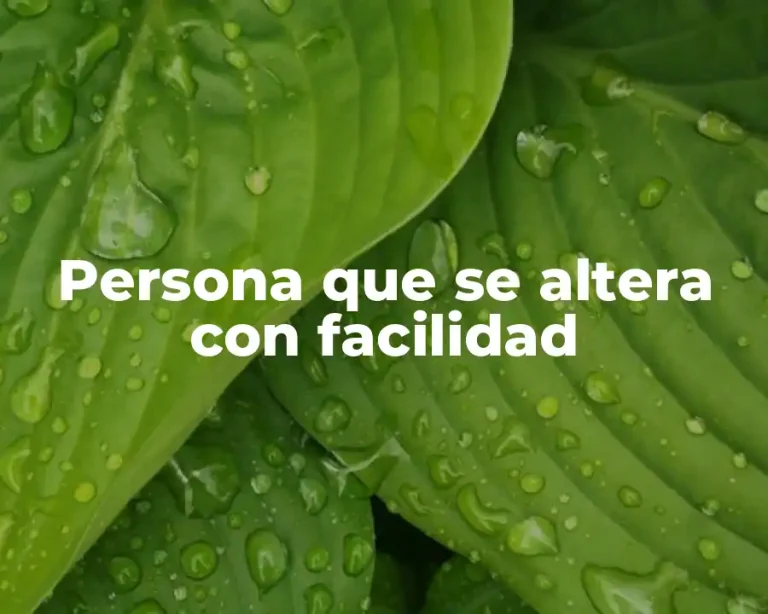 Persona que se altera con facilidad