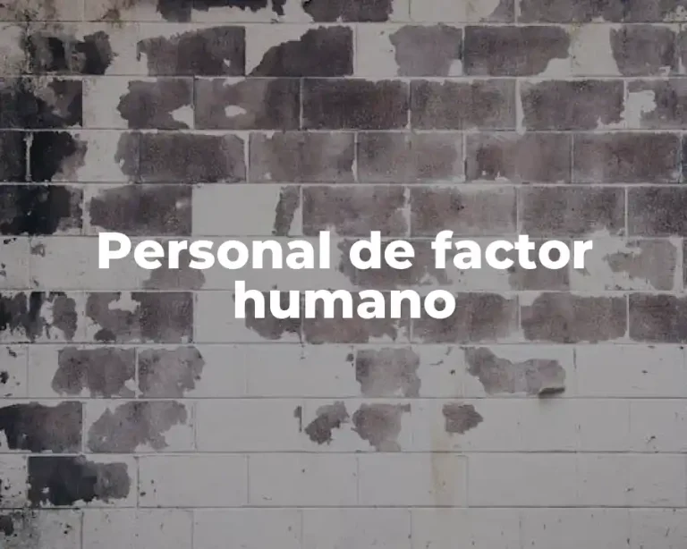 Personal de factor humano