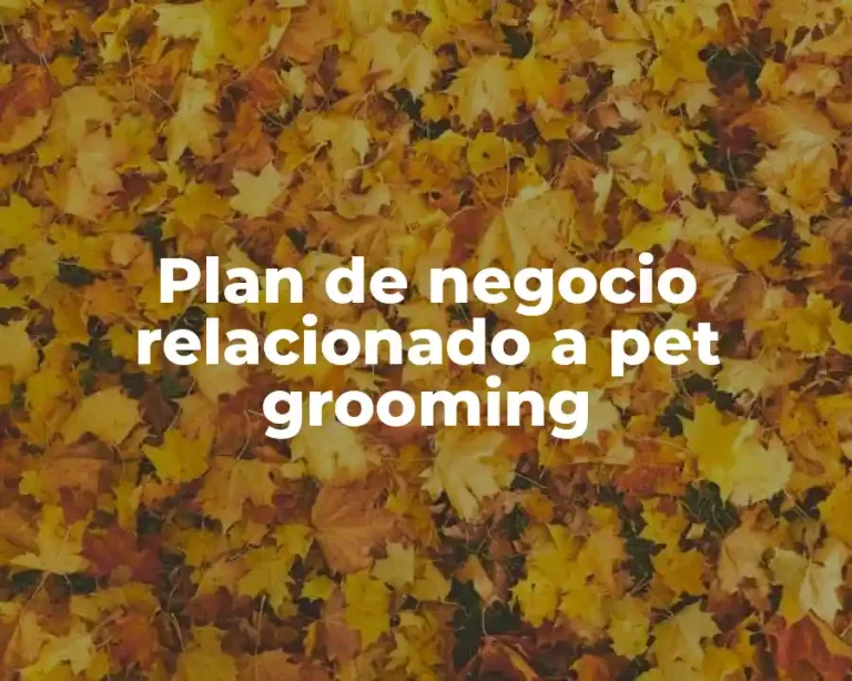 Plan de negocio relacionado a pet grooming