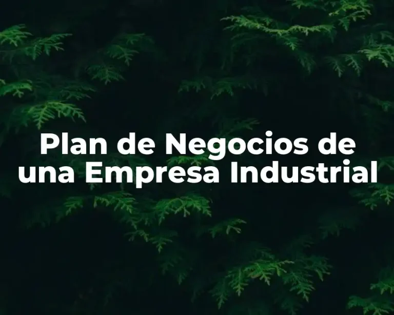Plan de Negocios de una Empresa Industrial