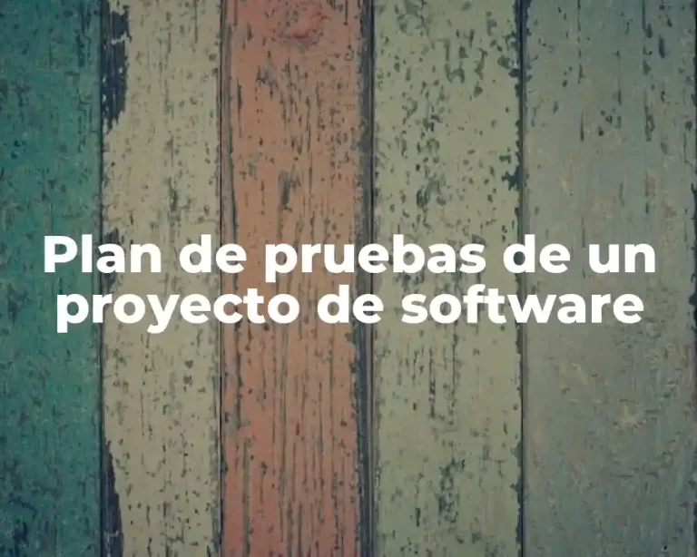 Plan de pruebas de un proyecto de software