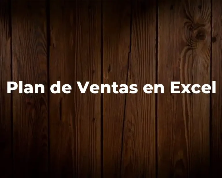 Plan de Ventas en Excel