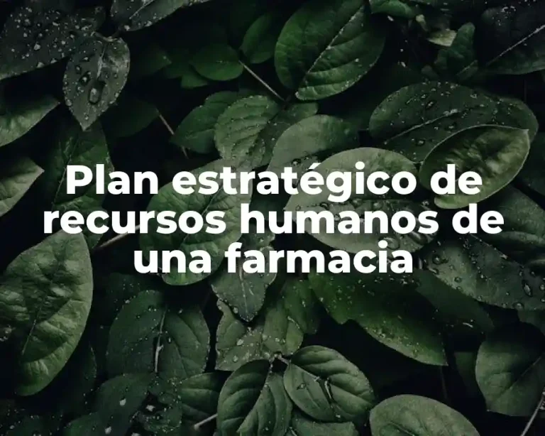 Plan estratégico de recursos humanos de una farmacia