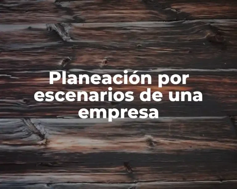 Planeación por escenarios de una empresa