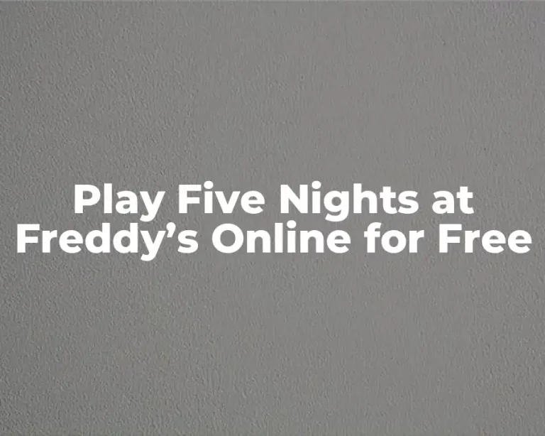 Play Five Nights at Freddy’s Online for Free