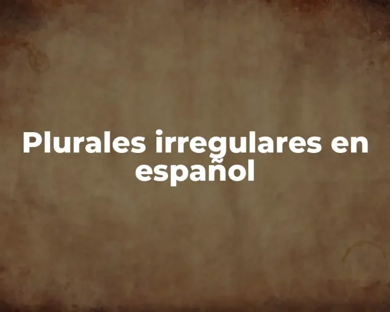 Plurales irregulares en español