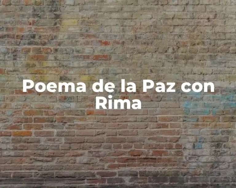 Poema de la Paz con Rima