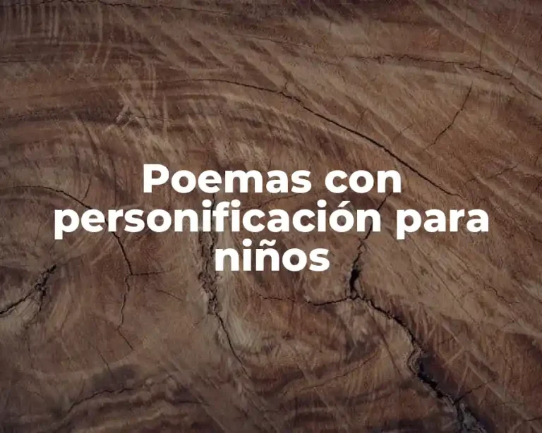 Poemas con personificación para niños