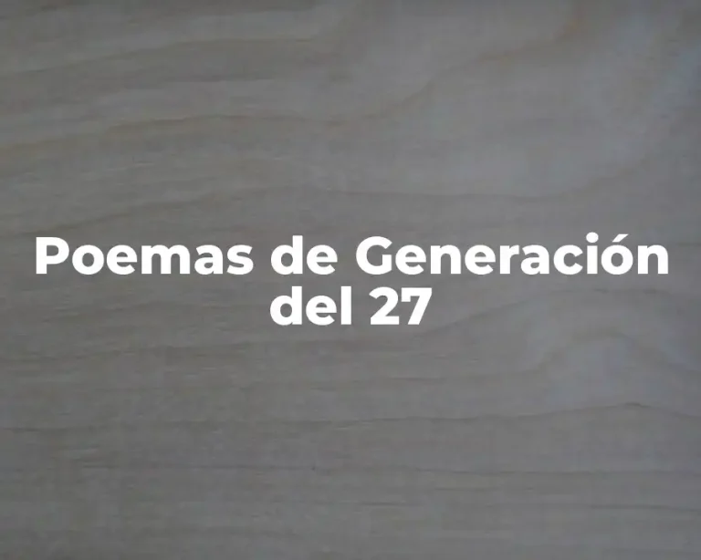 Poemas de Generación del 27