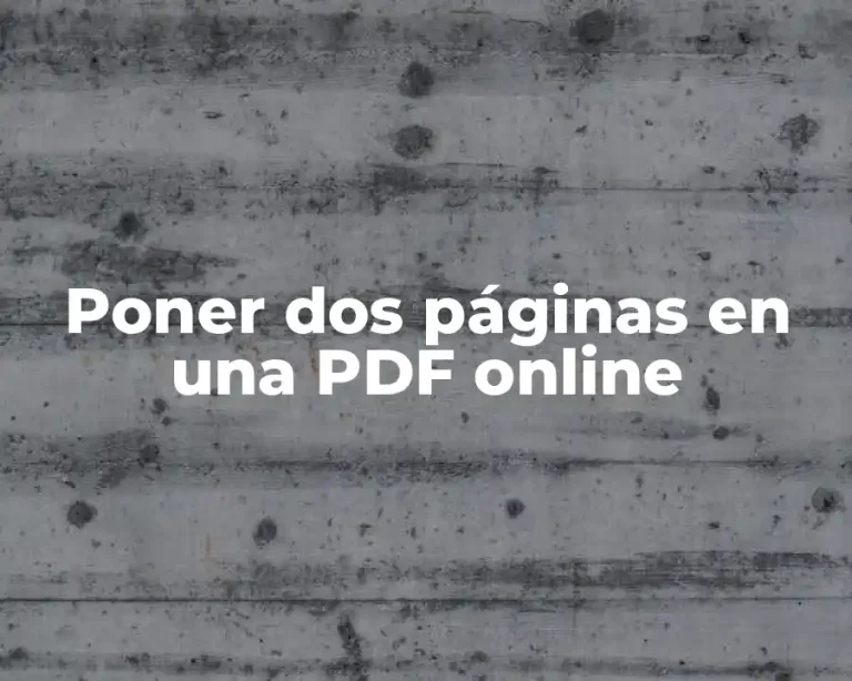 Poner dos páginas en una PDF online