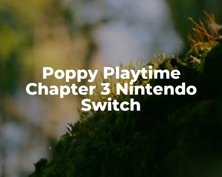 Poppy Playtime Chapter 3 Nintendo Switch