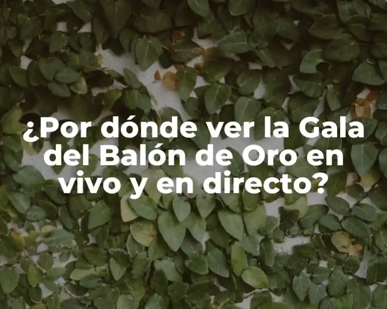 ¿Por dónde ver la Gala del Balón de Oro en vivo y en directo?