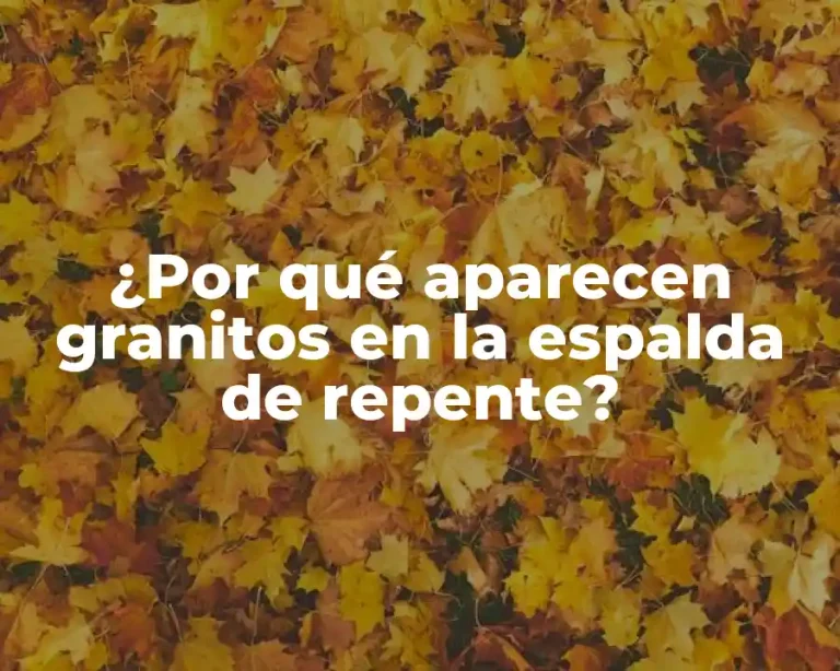 ¿Por qué aparecen granitos en la espalda de repente?