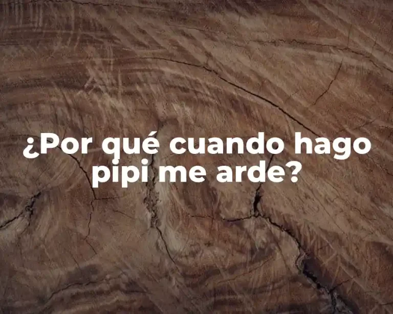 ¿Por qué cuando hago pipi me arde?