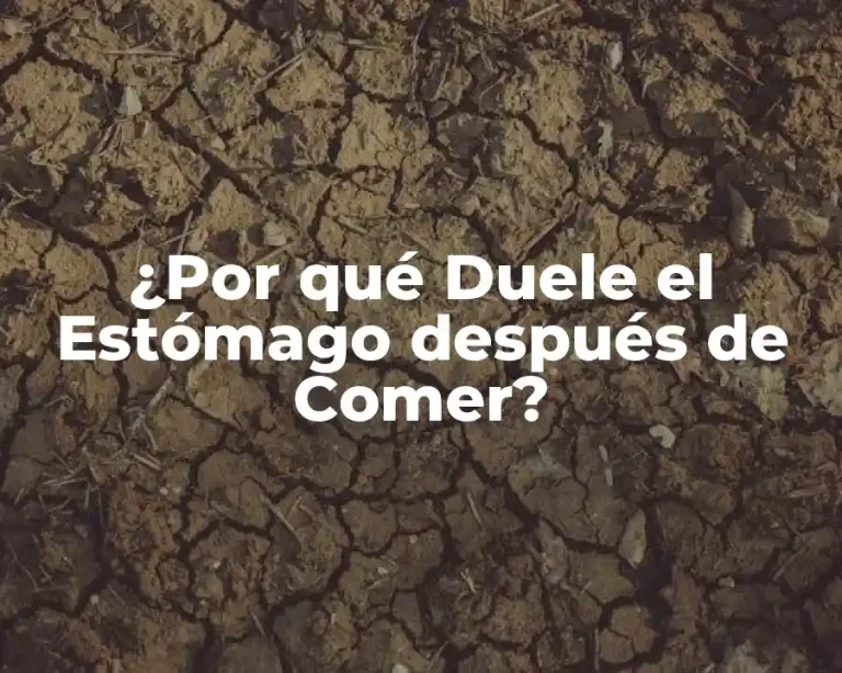 ¿Por qué Duele el Estómago después de Comer?