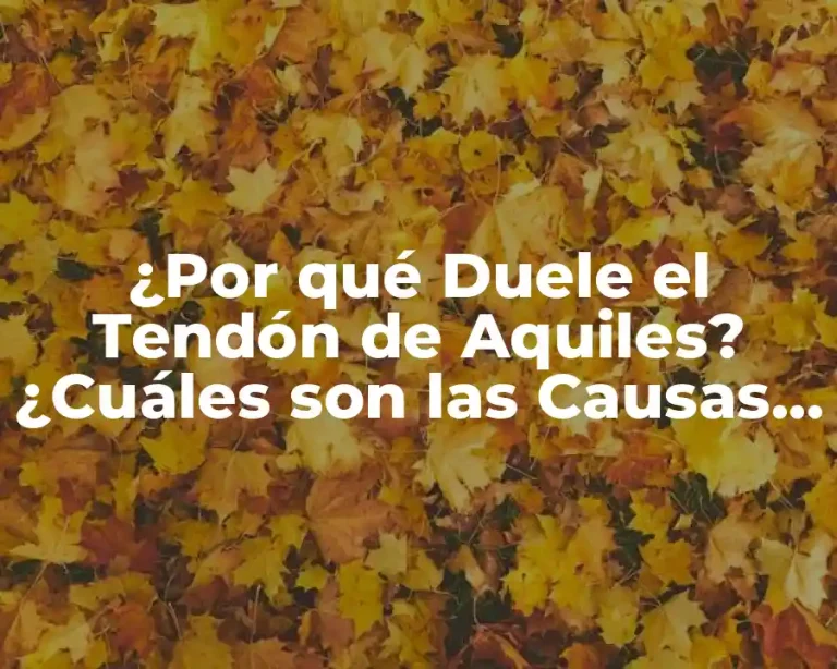 ¿Por qué Duele el Tendón de Aquiles? ¿Cuáles son las Causas del Dolor?