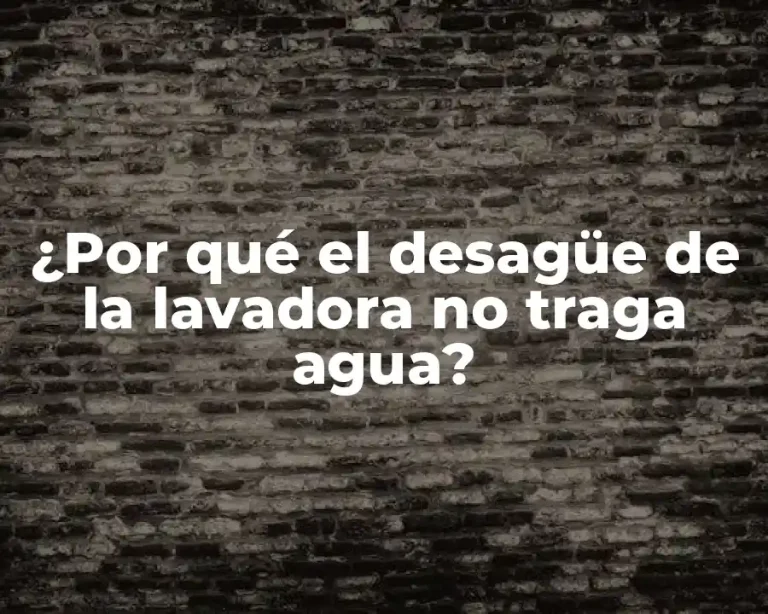 ¿Por qué el desagüe de la lavadora no traga agua?
