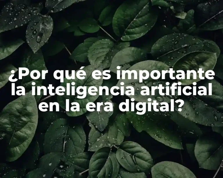 ¿Por qué es importante la inteligencia artificial en la era digital?