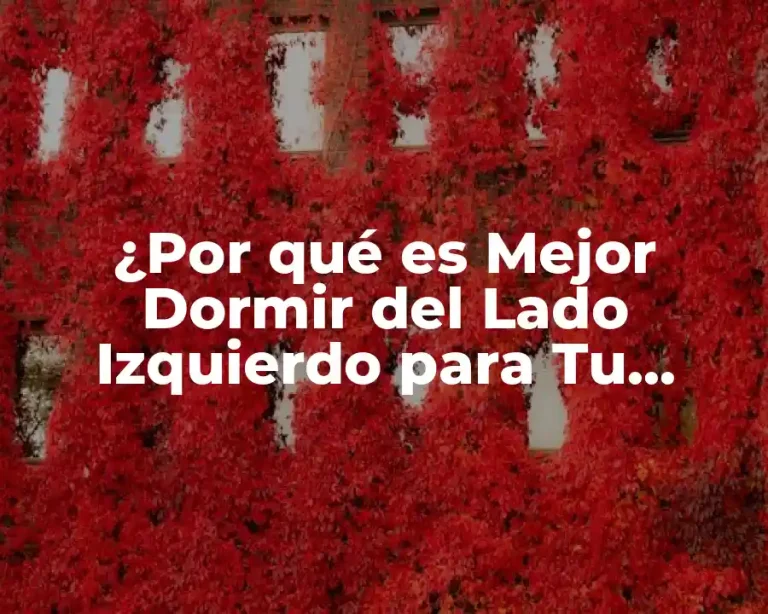 ¿Por qué es Mejor Dormir del Lado Izquierdo para Tu Salud?