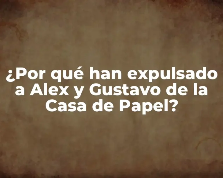 ¿Por qué han expulsado a Alex y Gustavo de la Casa de Papel?
