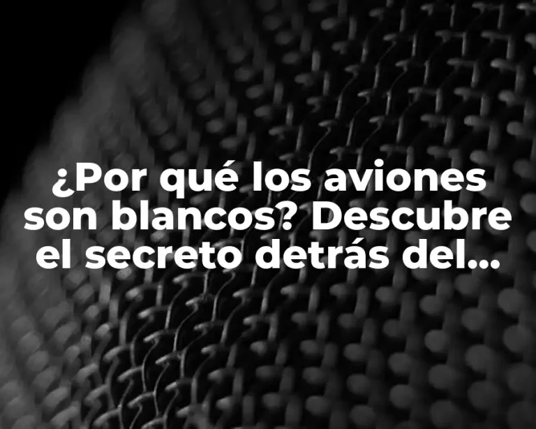 ¿Por qué los aviones son blancos? Descubre el secreto detrás del color de los aviones