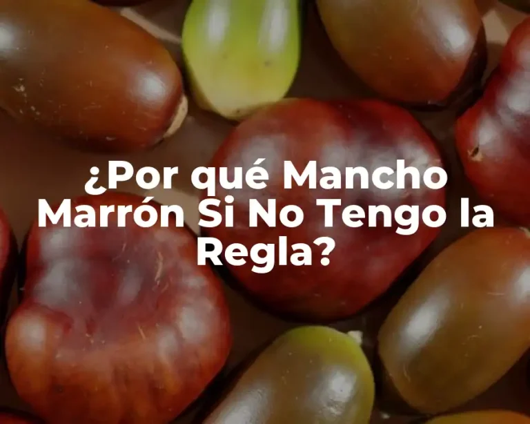 ¿Por qué Mancho Marrón Si No Tengo la Regla?