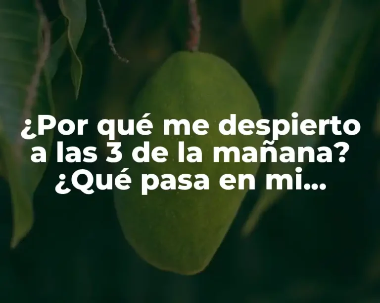 ¿Por qué me despierto a las 3 de la mañana? ¿Qué pasa en mi cuerpo?